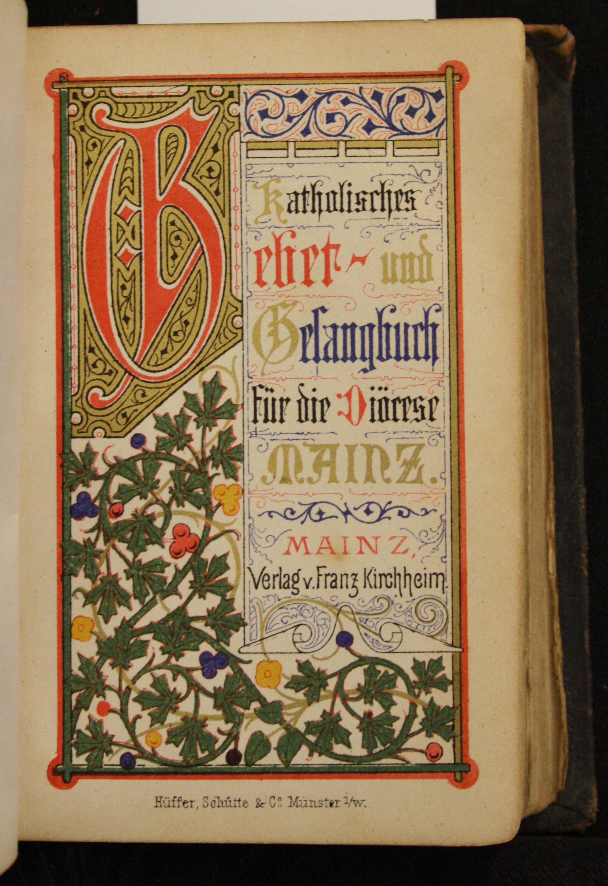 Kettelersches Gesangbuch aus dem Jahr 1874 (c) Bistum Mainz/Martinus-Bibliothek