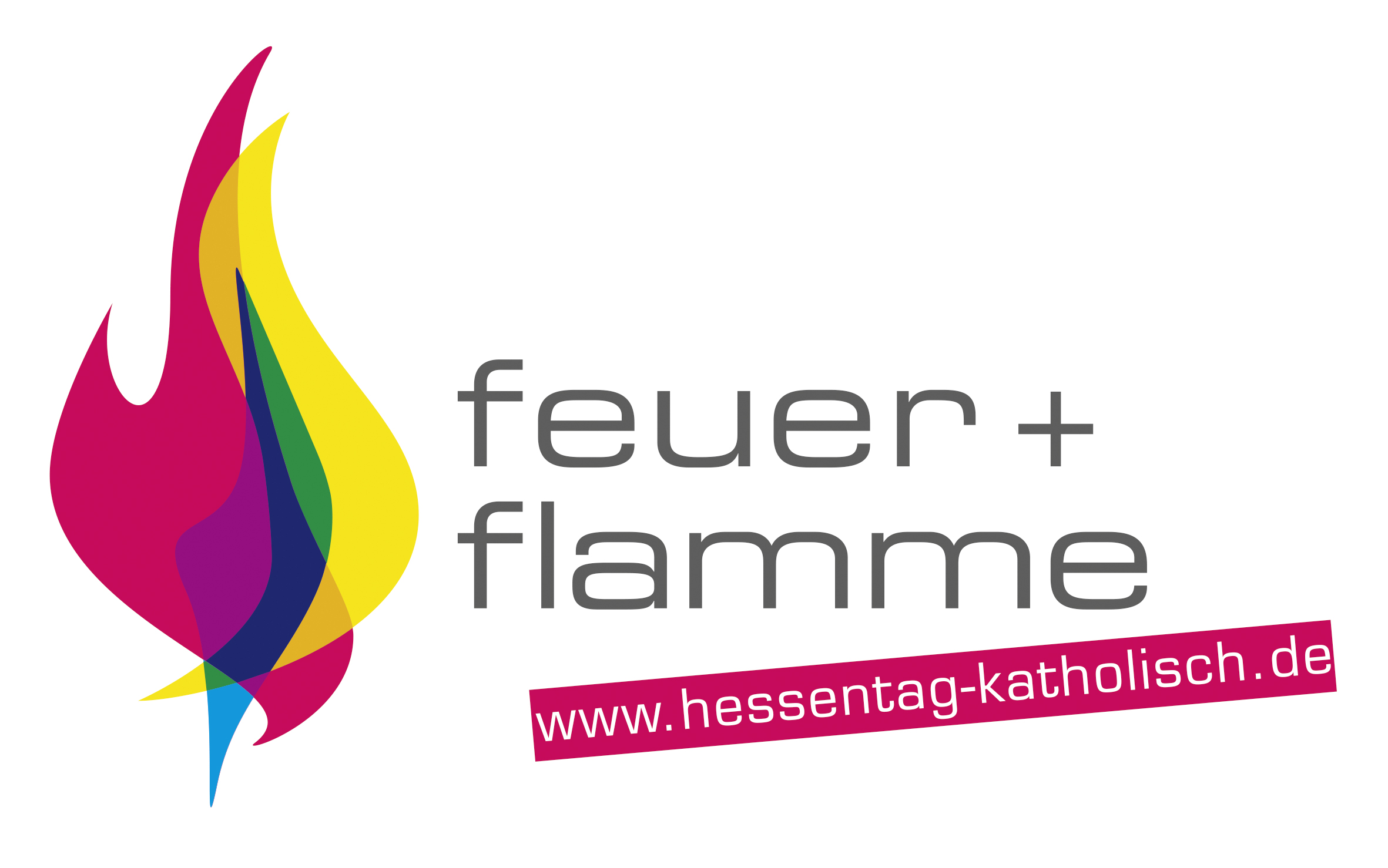 Feuer und Flamme: Das Logo der Katholischen Kirche auf dem Hessentag in Rüsselsheim
