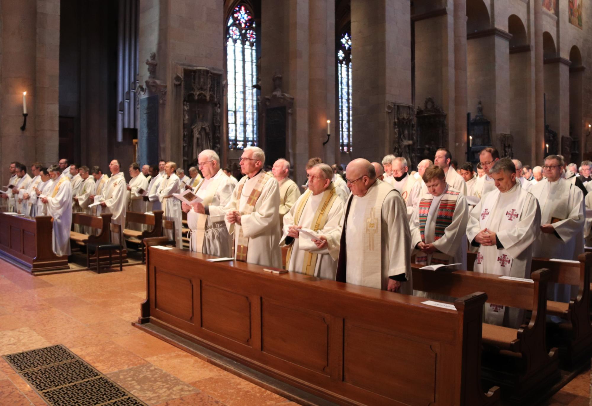 Die anwesenden Geistlichen waren zur Konzelebration eingeladen (c) Bistum Mainz/Hoffmann