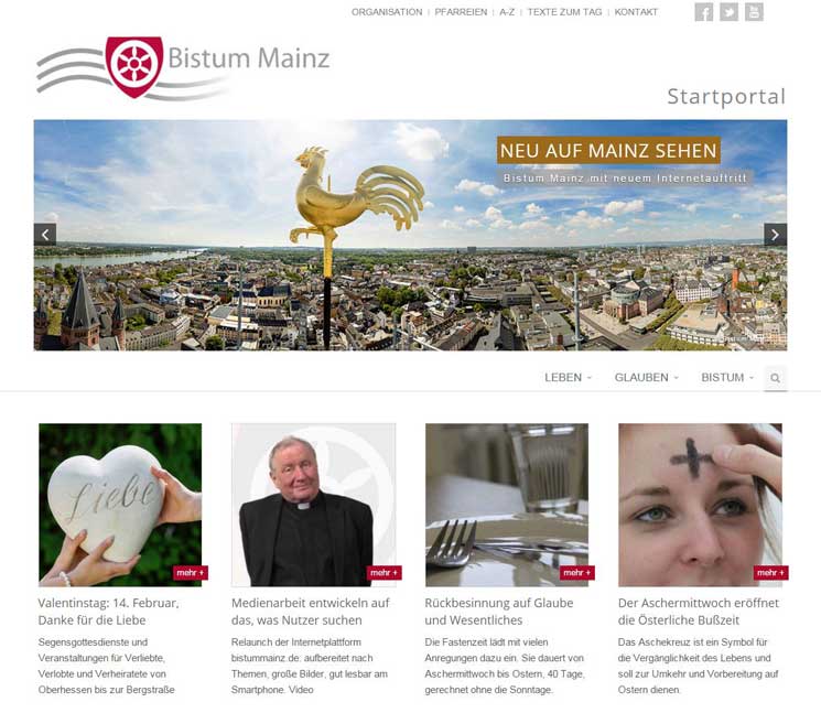 Neue Startseite bistummainz.de (c) Bistum Mainz