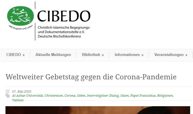 CIBEDO in Frankfurt hat zum interreligiösen Gebetstag einen Gebetsvorschlag veröffentlicht. (c) CIBEDO