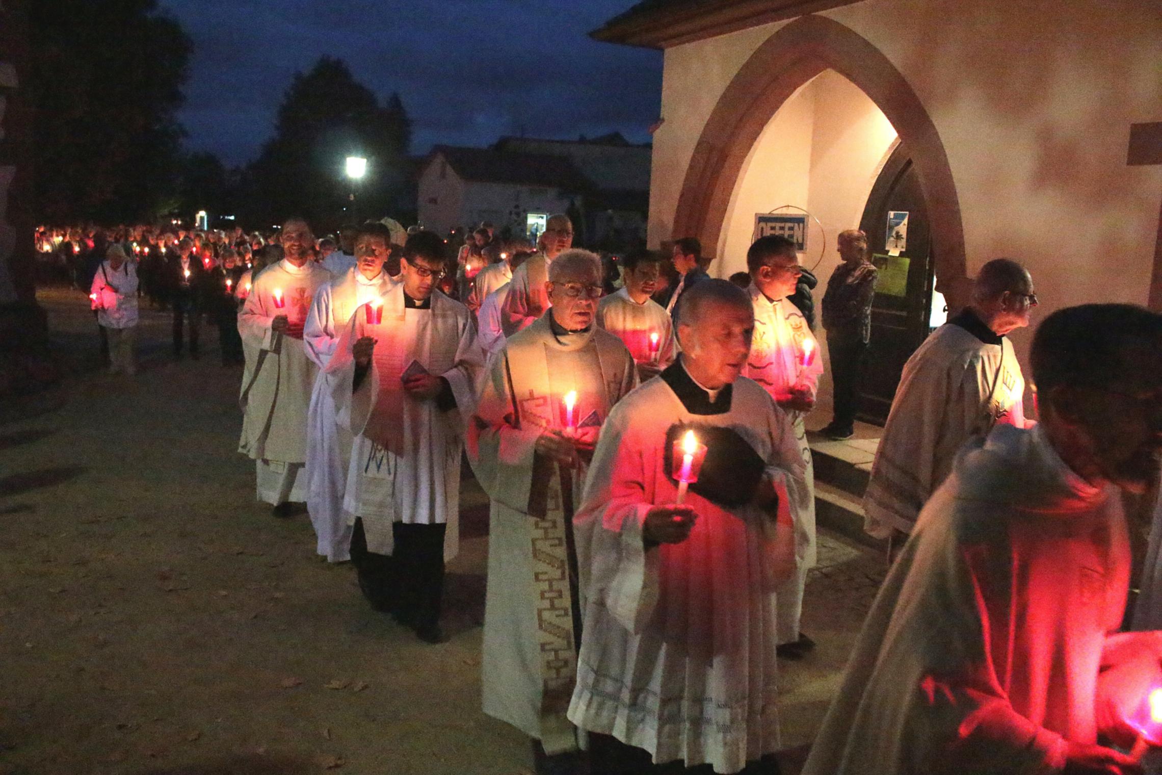 Dieburg, 7. September 2018: Die Lichterprozession zur Eröffnung der Großen Wallfahrt in Dieburg.