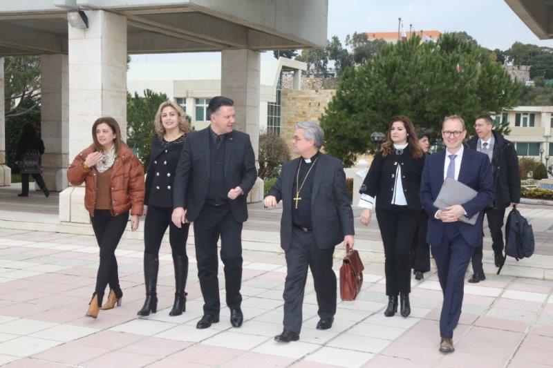 Weihbischof Udo Markus Bentz bei seinem Besuch der universität in Beirut im Februar 2020. (c) Bistum Mainz