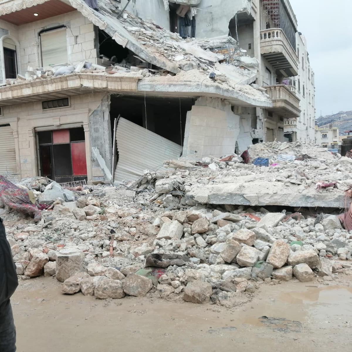 Schwere Zerstörungen durch das Erdbeben in Syrien / Edlib-Salqin
