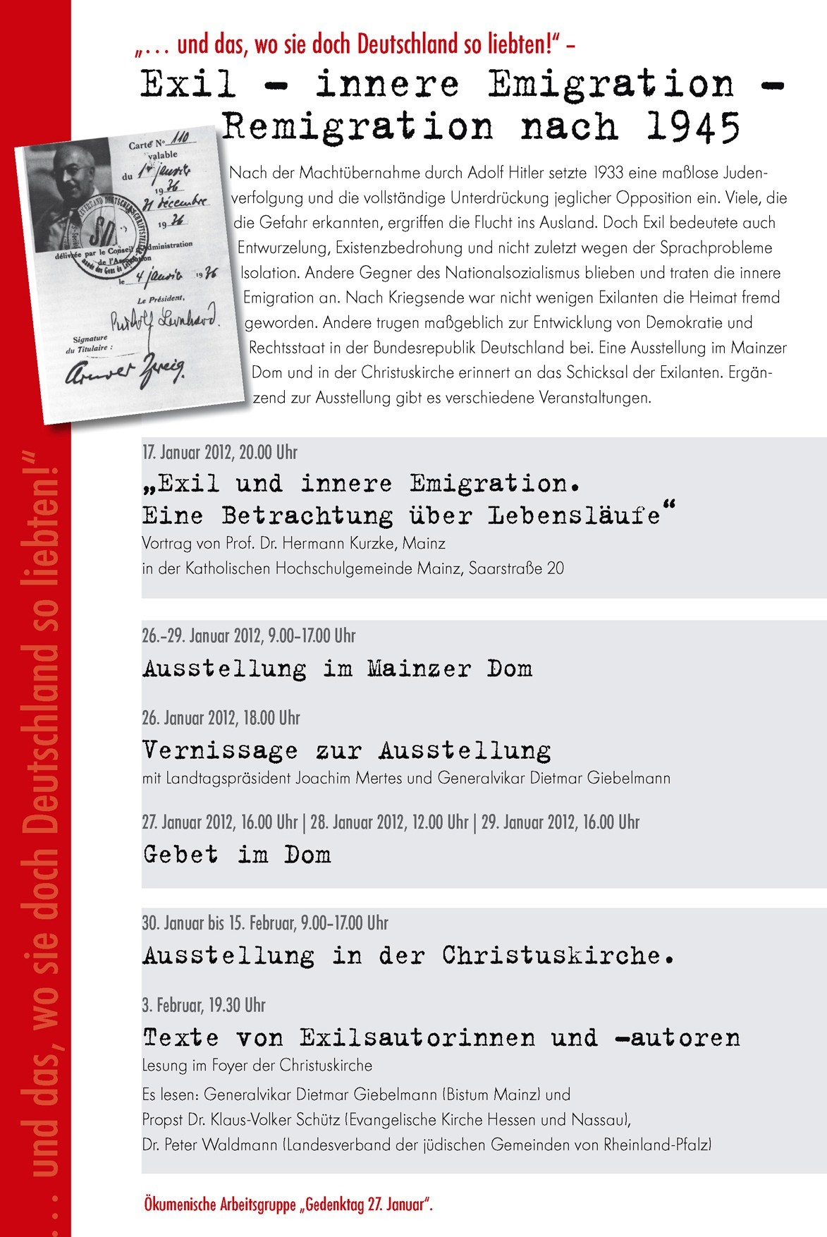 Mainz, 26.1.2011: Plakat der Ausstellung 