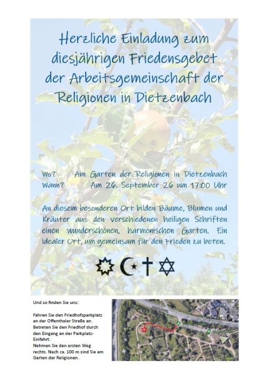 Einladung Friedensgebet 2026