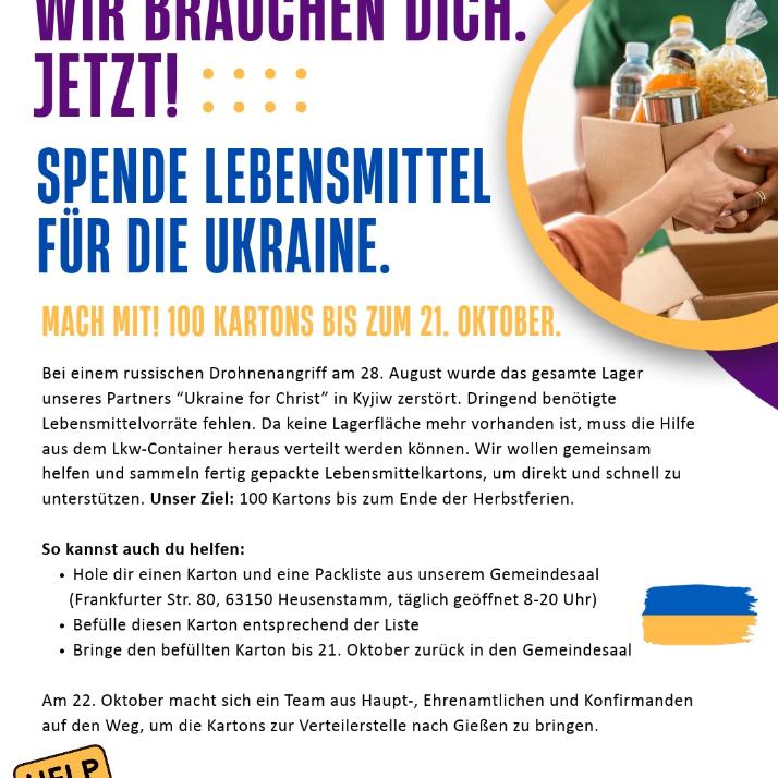 Ukraine Lebensmittelspende