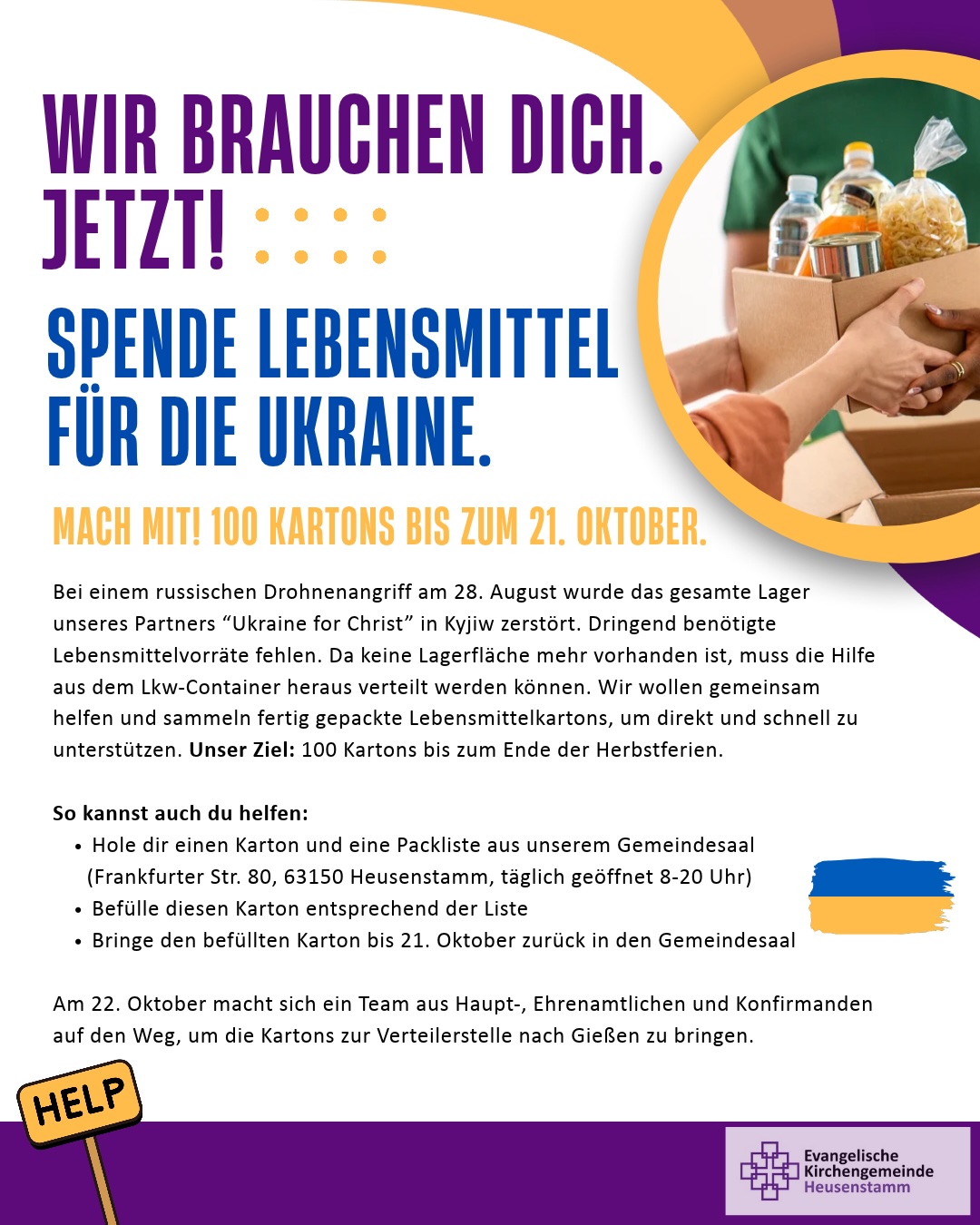 Ukraine Lebensmittelspende