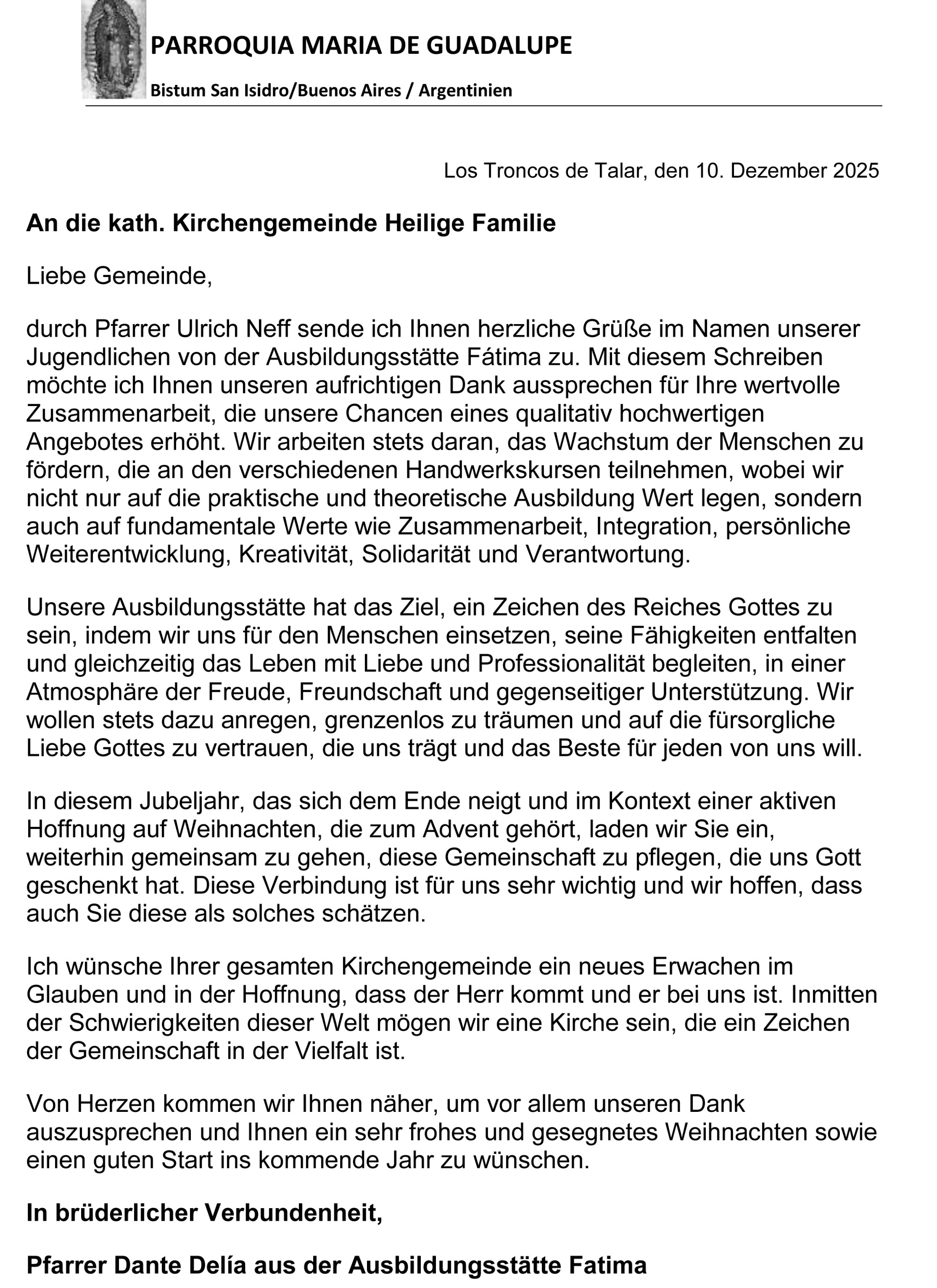 2025-12-12 D Pfarrer Dante Dankesschreiben