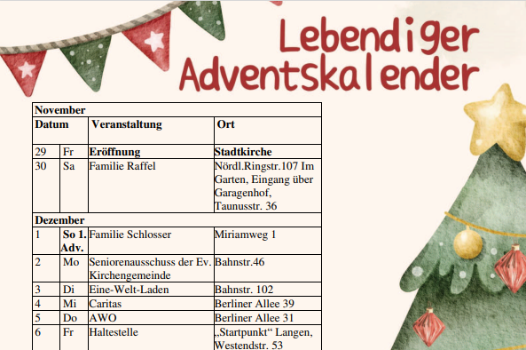 Bild Lebendiger Adventskalender