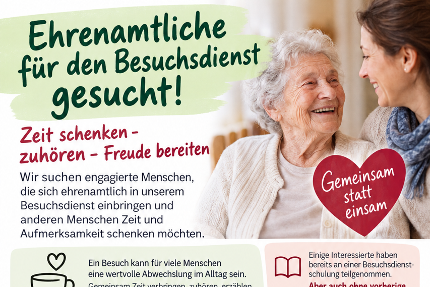 Ehrenamtliche für Besuchsdienst gesucht