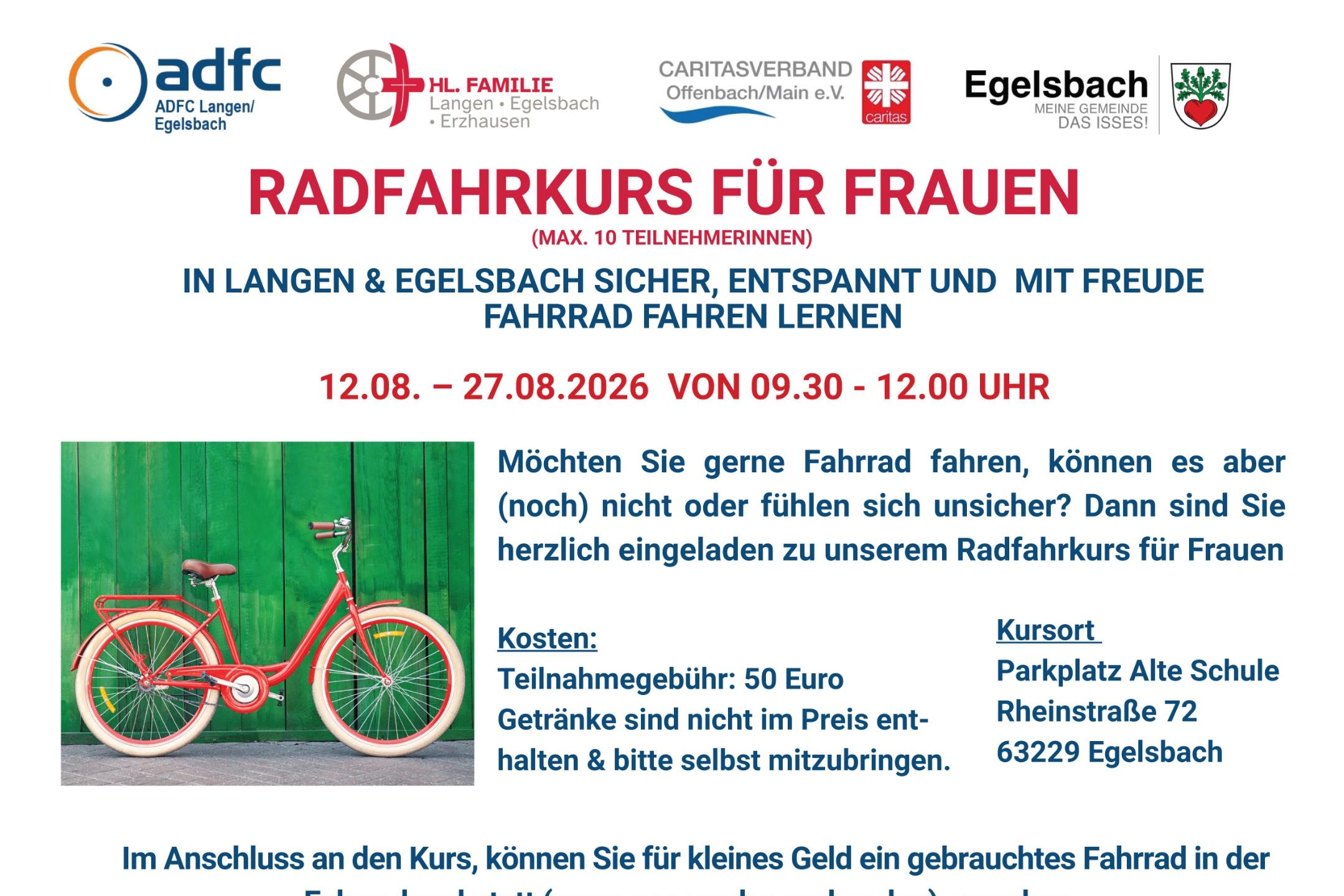 Fahrradkurs für Frauen Langen-Egelsbach 2026