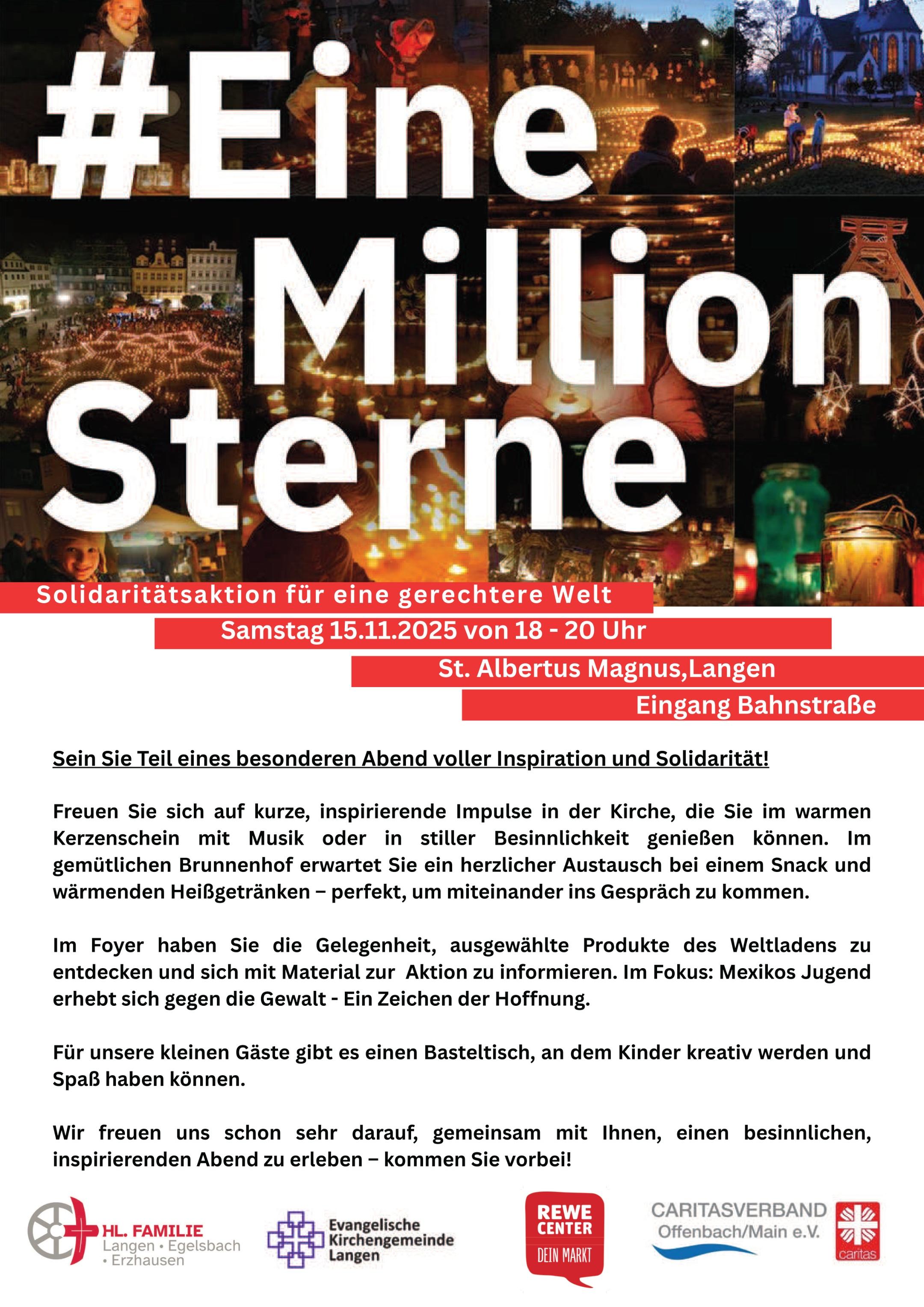 Plakat  Eine Million Sterne Aktion Samstag