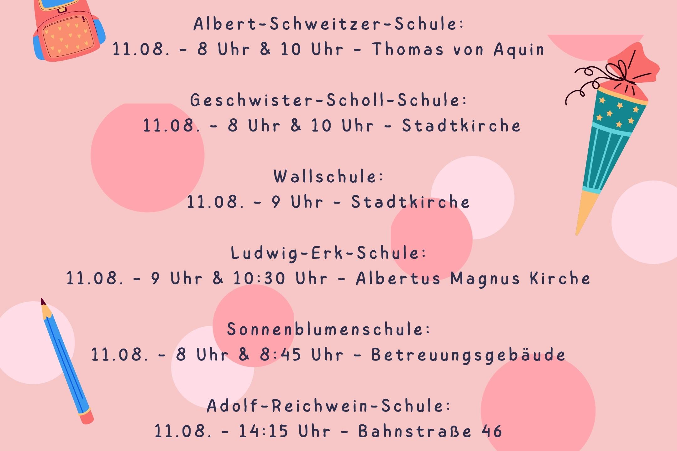 Plakat Einschulungsgottesdienste