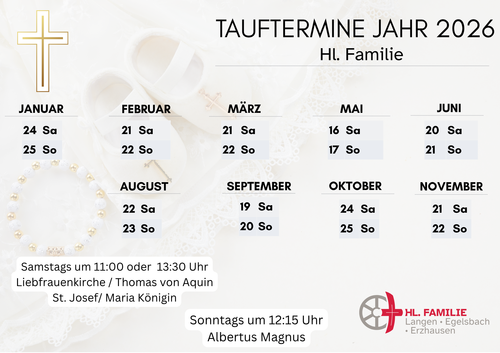 TAUFTERMINE Hl.Familie Jahresplaner 2026  (A4 (Querformat)) (1)