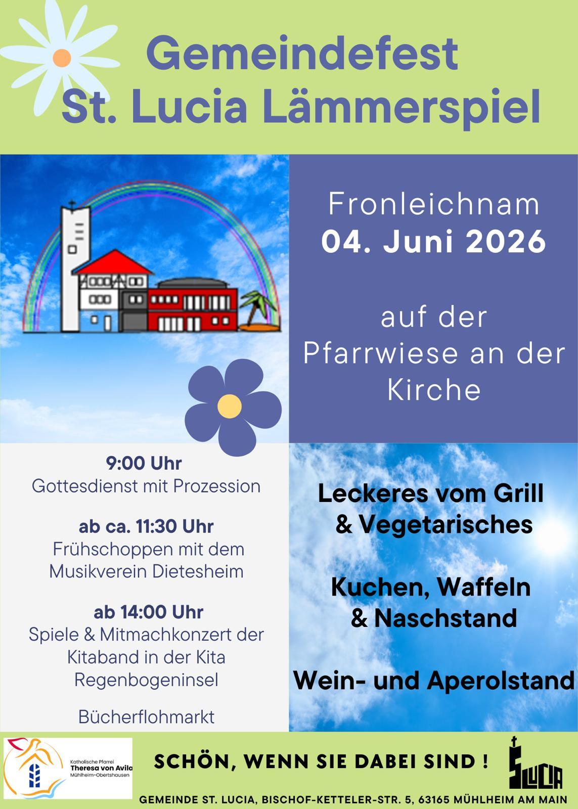 Plakat mit Infos zum Gemeindefest