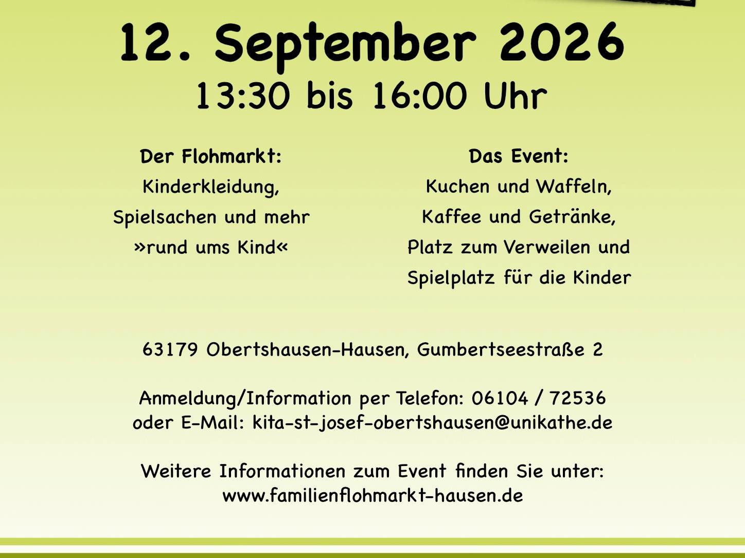 Flyer Flohmarkt St Josef Hausen