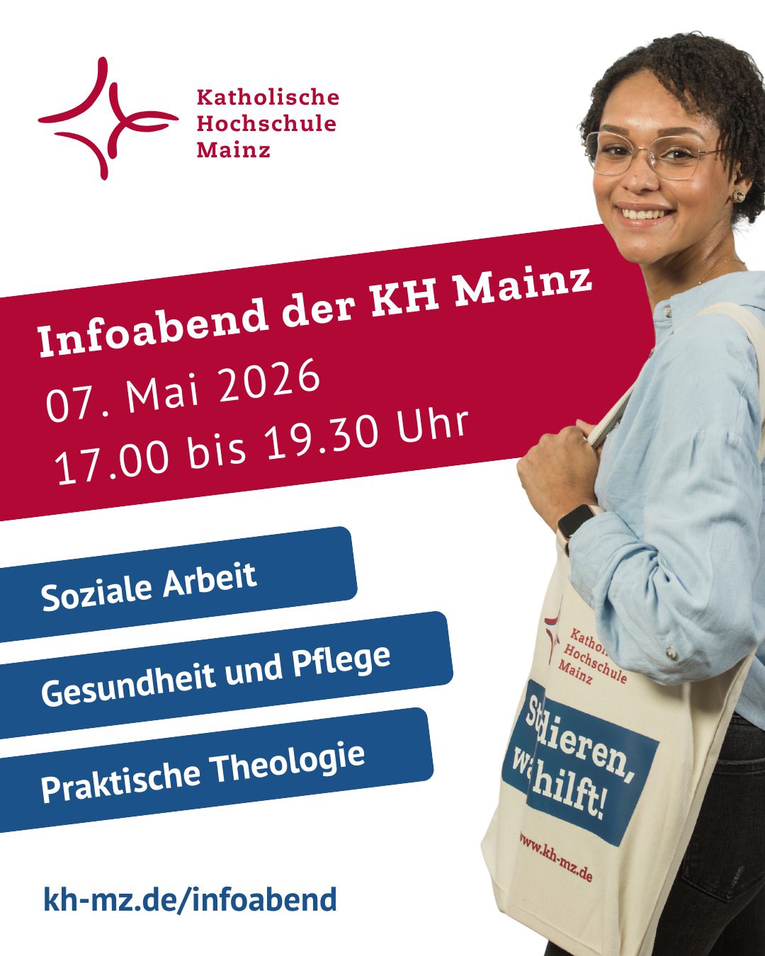 Flyer zur Werbung des Infoabends der KH Mainz