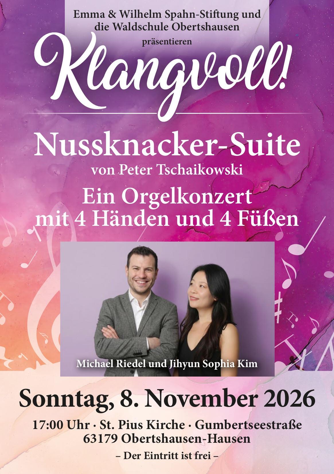 Plakat zur Werbung für ein Orgelkonzert am 08.11.26 in der Piuskirche
