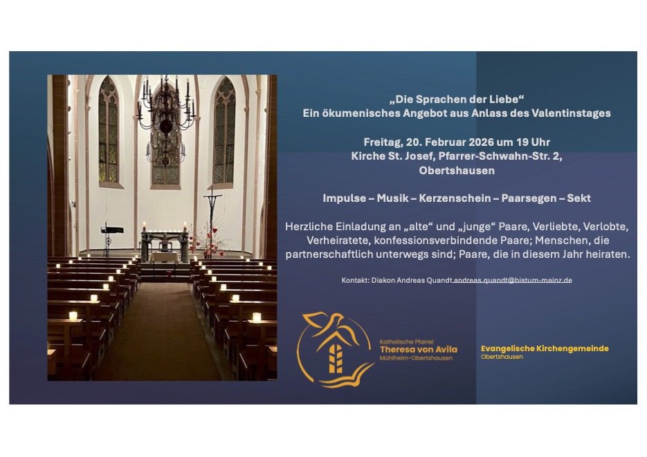 Plakat zur Veranstaltung am 20. Februar 2026 zum Valentinsgottesdienst