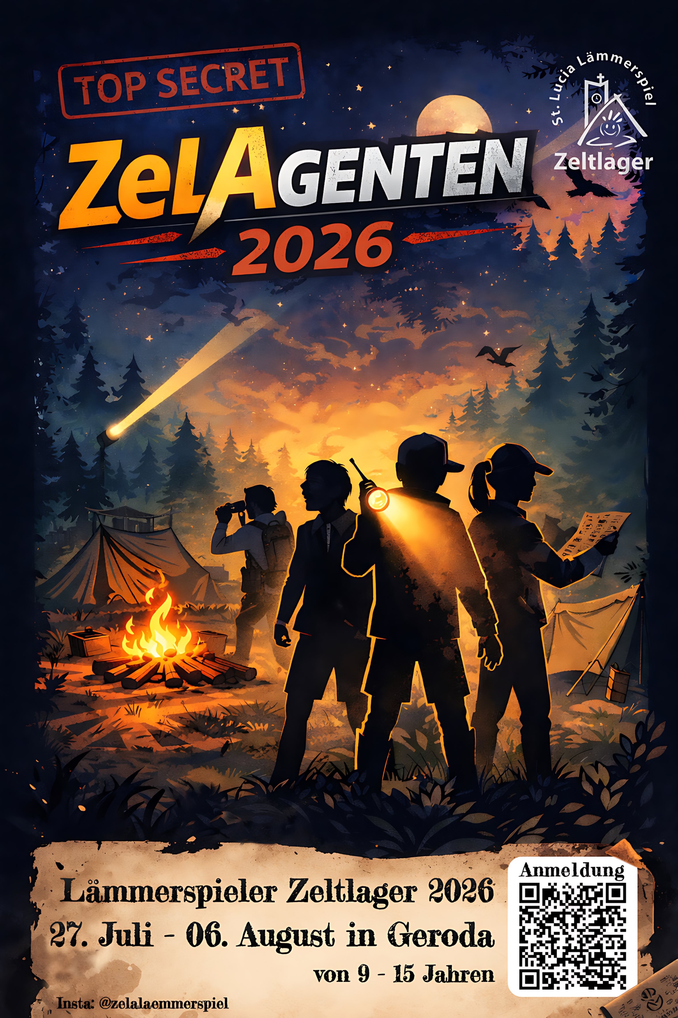 Plakat des Zeltlagers Lämmerspiel 2026