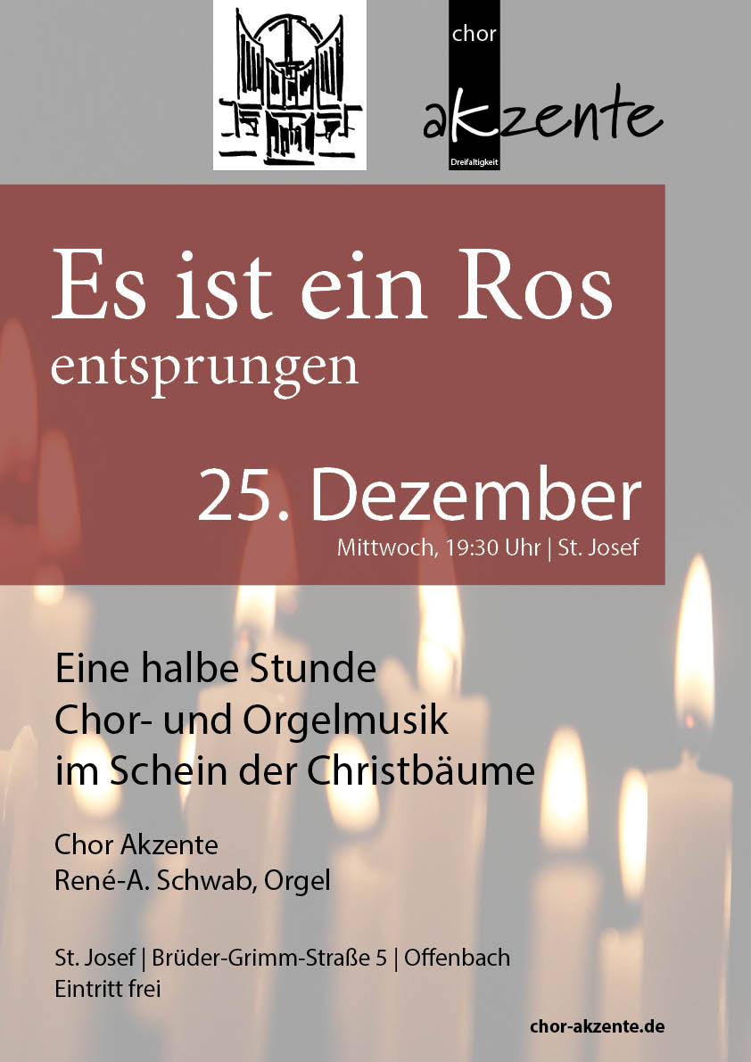 Einladung zur Chor- und Orgelmusik am Weihnachtsaben