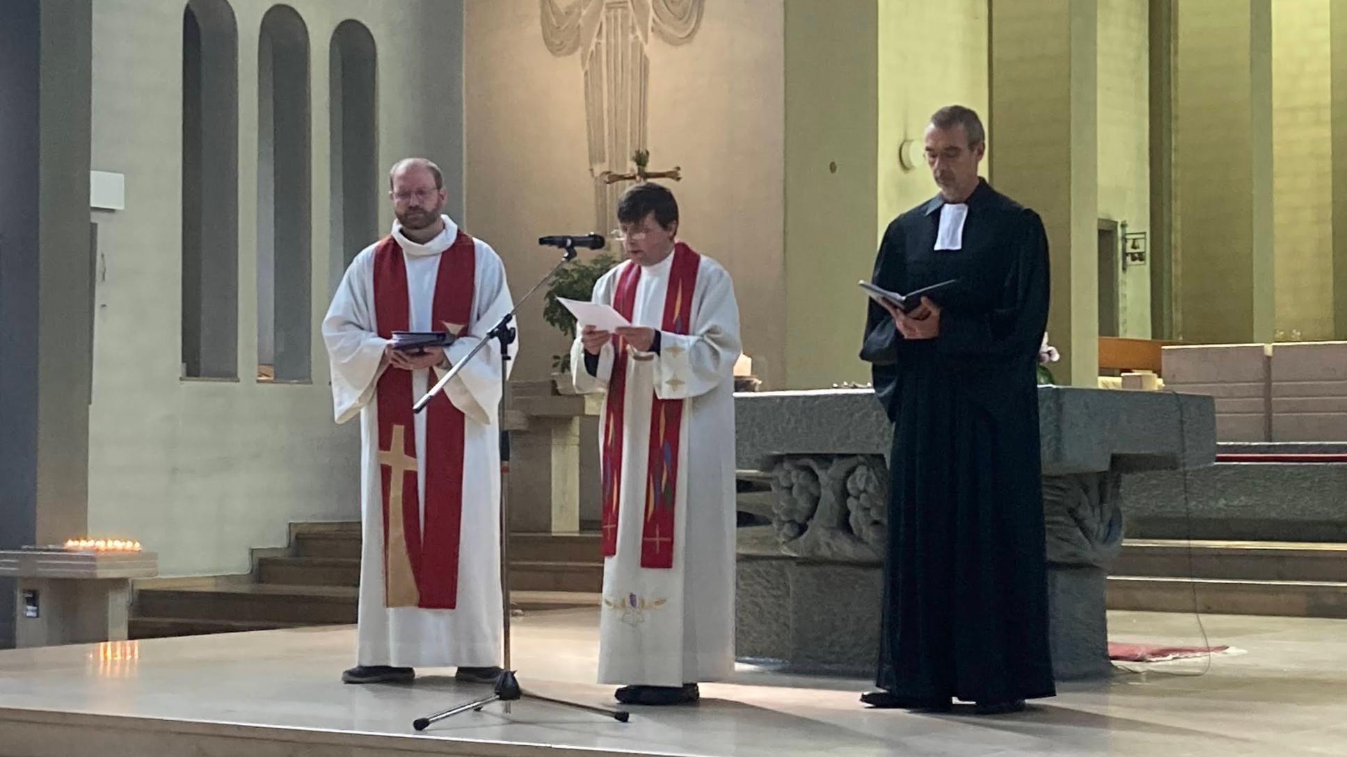 Ökumenischer Gottesdinest mit Anton Lucaci, katholisch, Lothar Haag, alt-katholisch und Thomas Jourdan, evangelisch