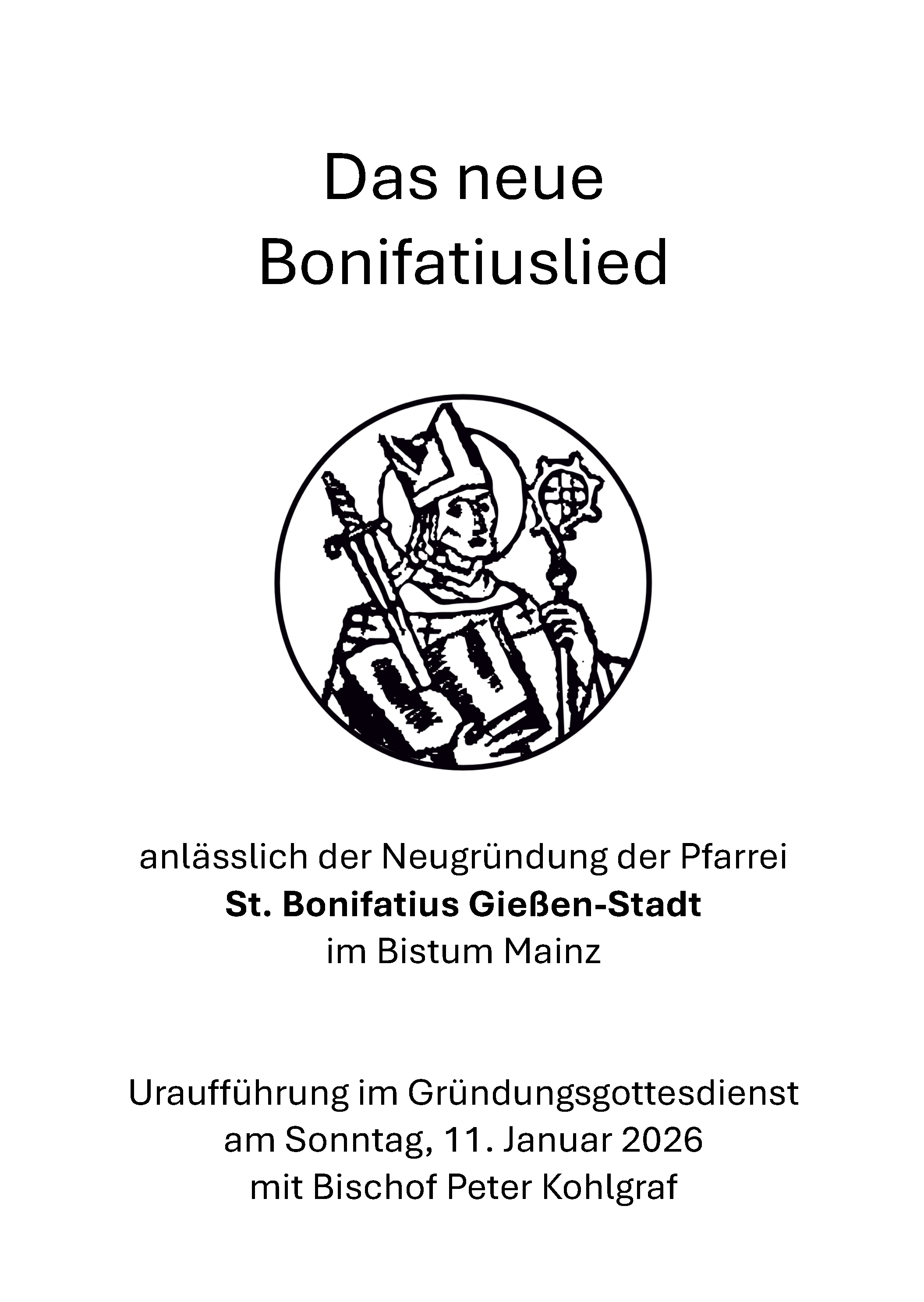 BONIFATIUSLIED-Titelseite
