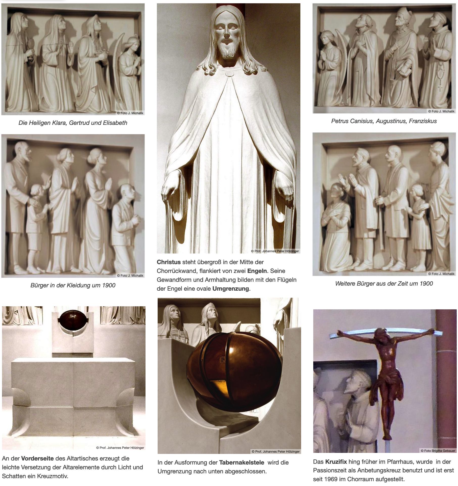 Einzelne Figuren aus dem Chorraum der Kirche Sankt Bonifatius.