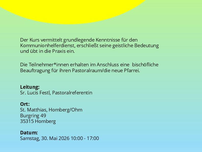 Flyer Kommunionhelfer