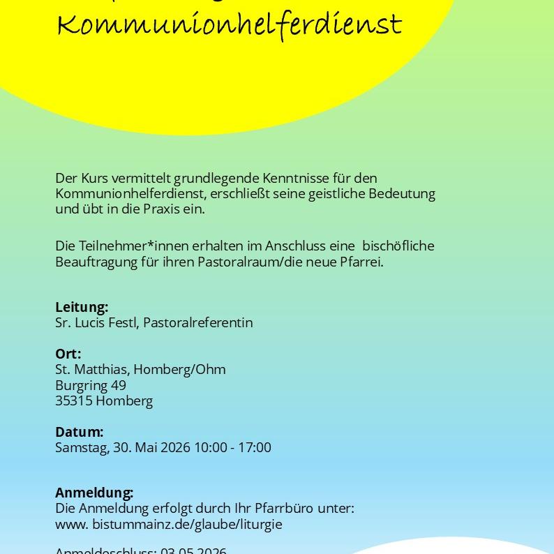 Flyer Kommunionhelfer