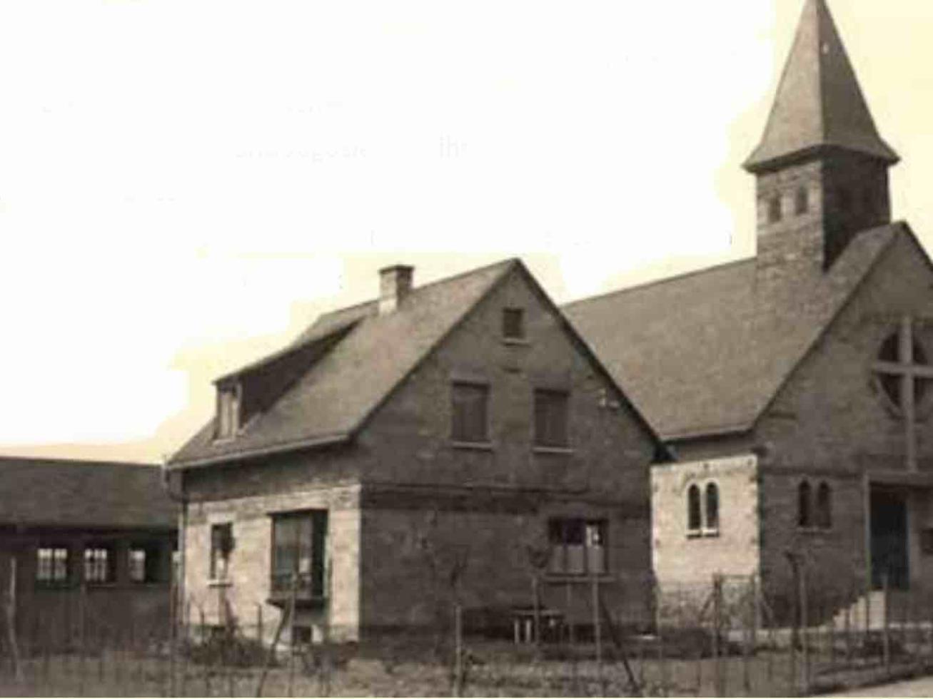 Historische Aufnahme der Kirche Mariä Himmelfahrt in Gambach