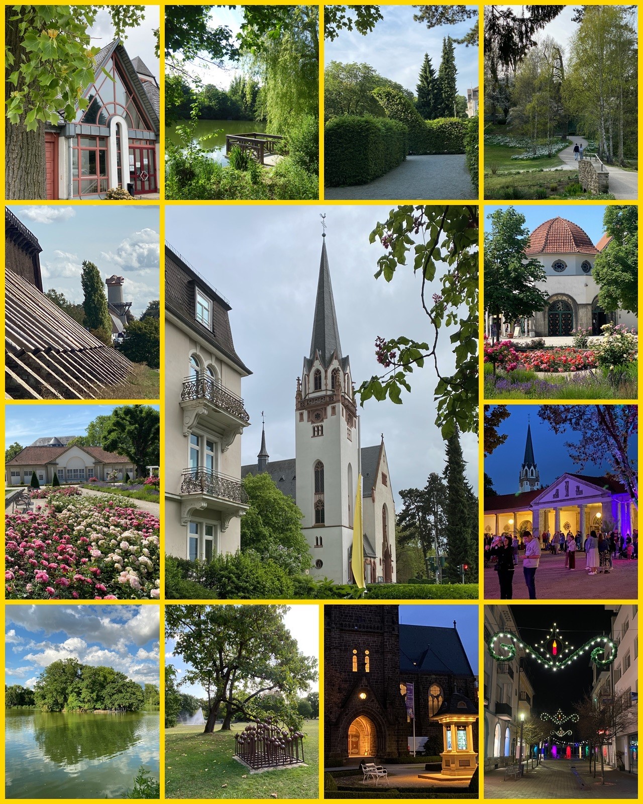 Verschiedene Bilder von Bad Nauheim in einer Kollage