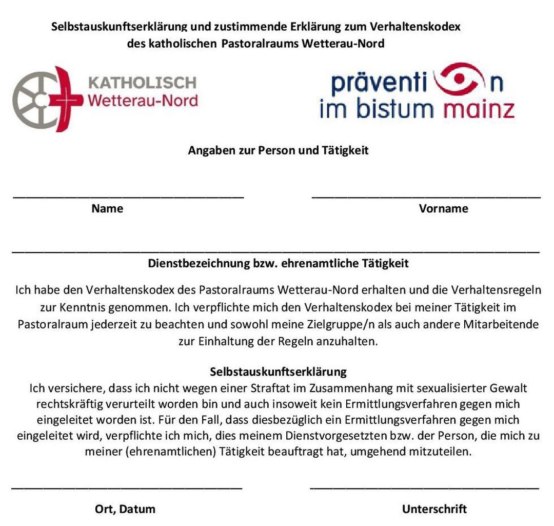 Selbstauskunftserklärung