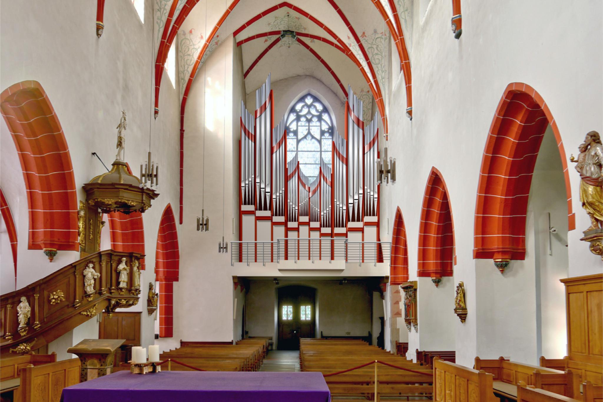 Prospektentwurf der neuen Hildegardis-Orgel