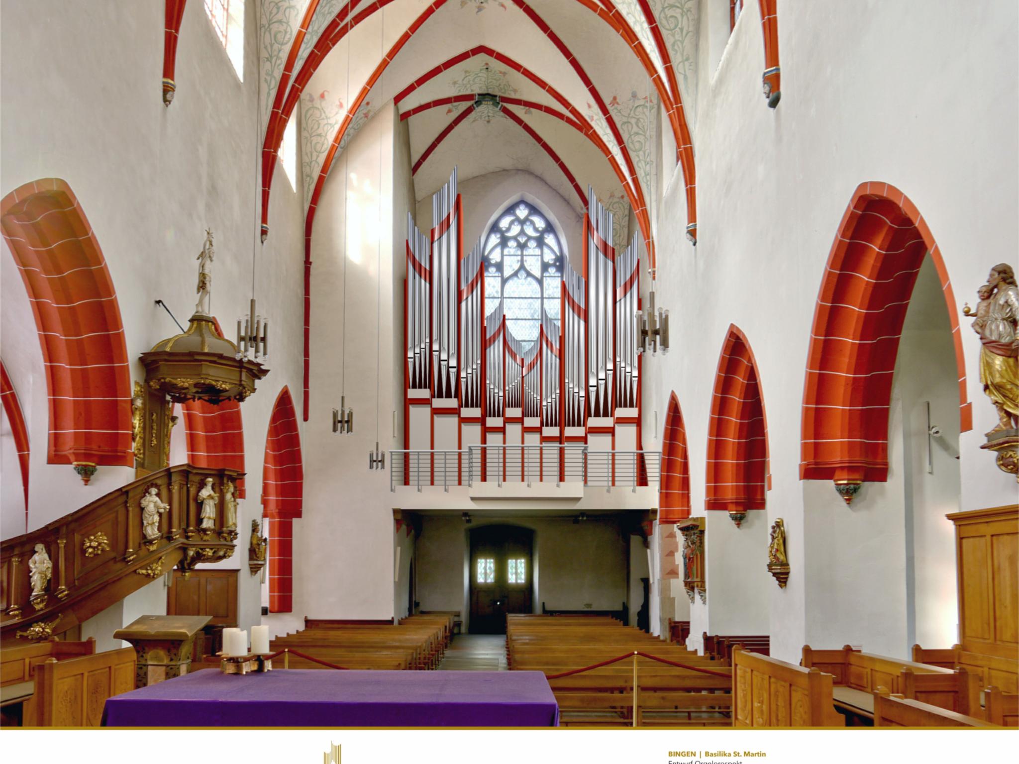 Prospektentwurf der neuen Hildegardis-Orgel von Lothar D. Zickermann