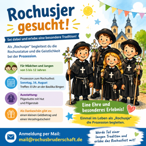 Rochusjer gesucht Flyer bunt