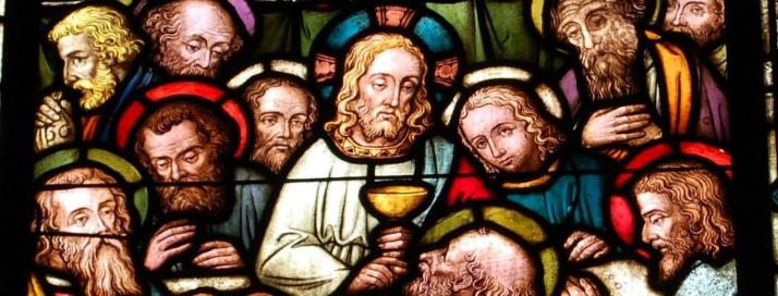 Kirche St. Gordianus, KH-Planig, Chorfenster Abendmahl