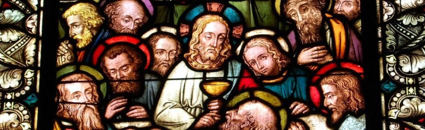 Kirche St. Gordianus, KH-Planig, Chorfenster Abendmahl