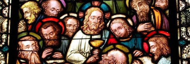 Kirche St. Gordianus, KH-Planig, Chorfenster Abendmahl