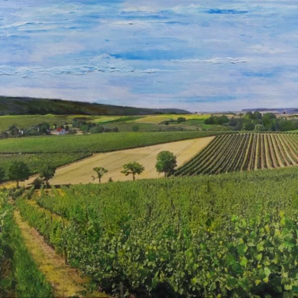 Nahe-Landschaft gemalt von Hans-Georg Grünert