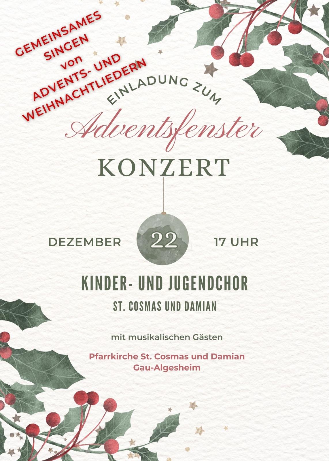 Adventsfenster Kinderchor Plakat