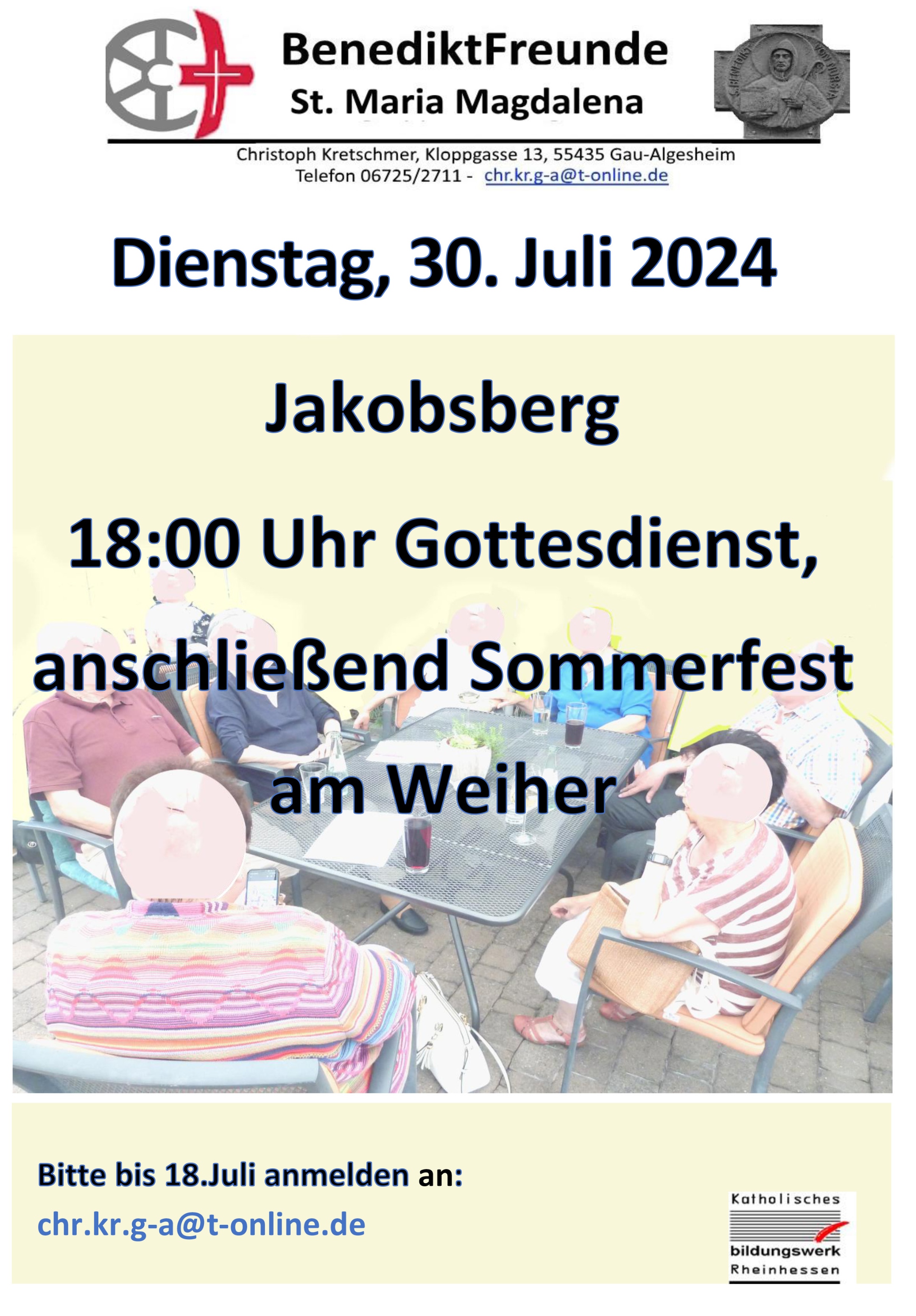 BenediktFreunde-Herzliche Einladung 30.Juli 2024
