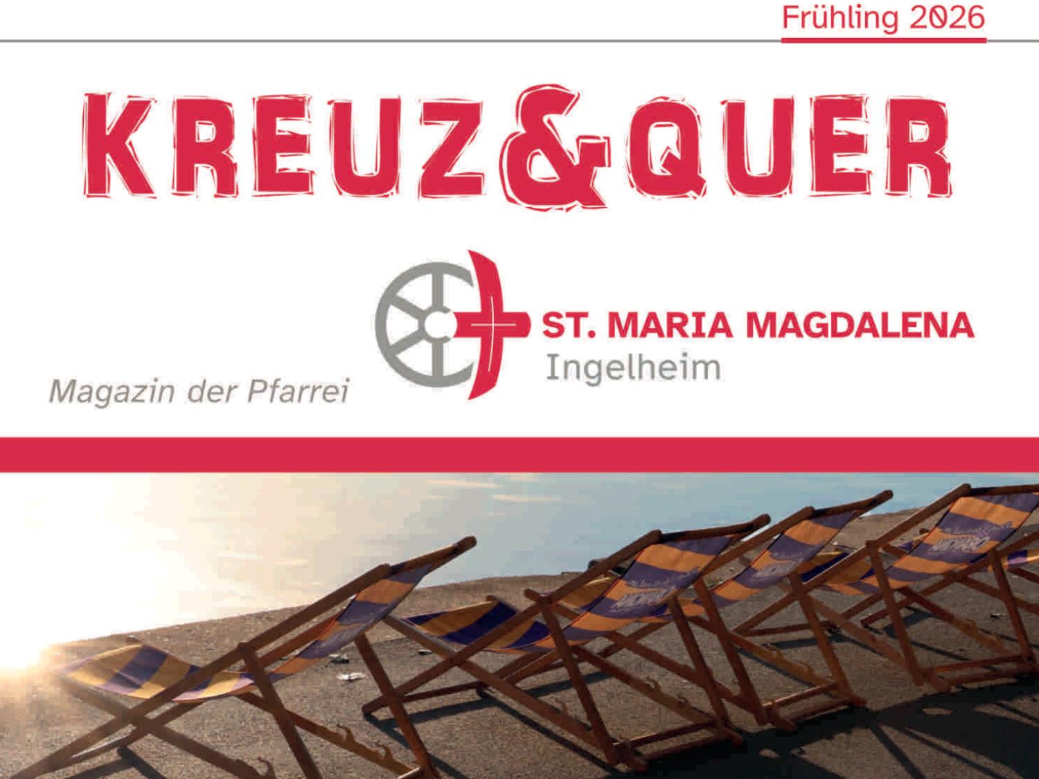 Auf dem Titelbild des Pfarrmagazins sind Liegestühle in der untergehenden Sonne zu sehen, Thema: Wenn ich nicht mehr da bin ...