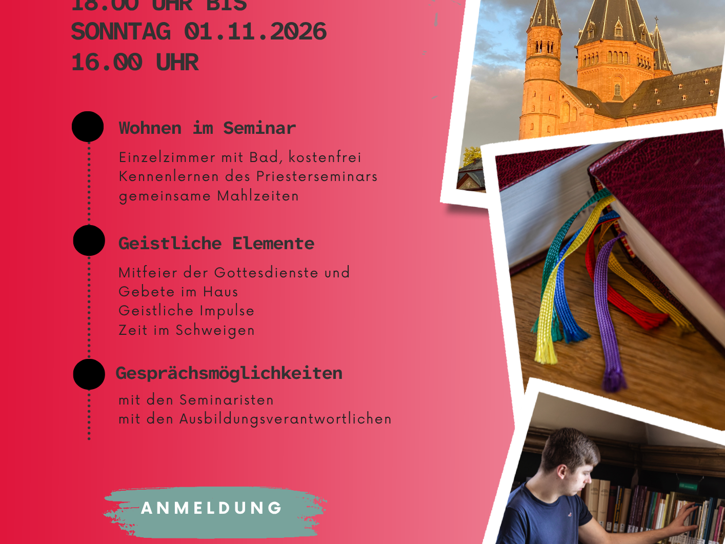 Einladung zum Infowochendende im Priesterseminar 2026