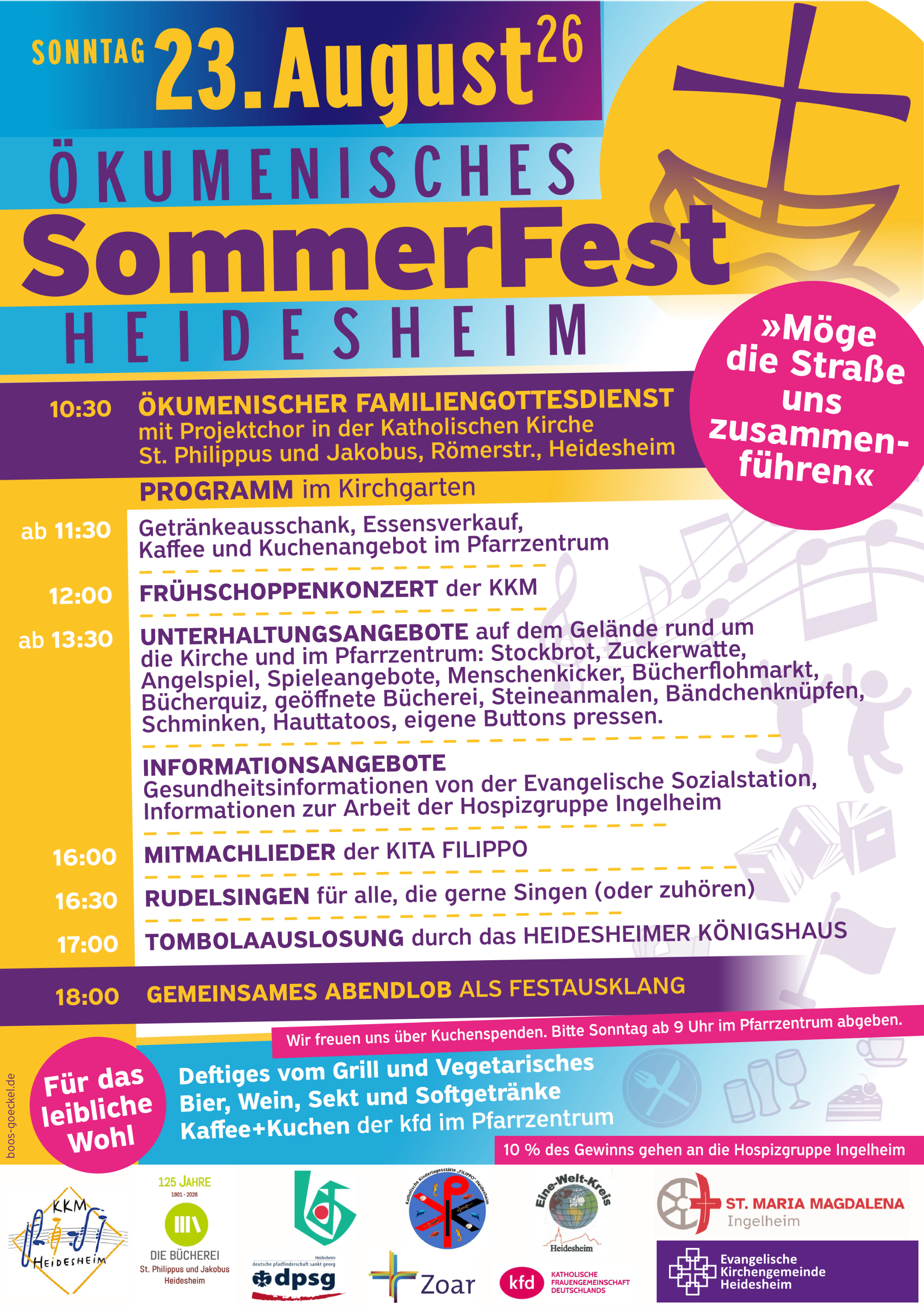 Plakat zum ökum. Sommerfest in Heidesheim 2026