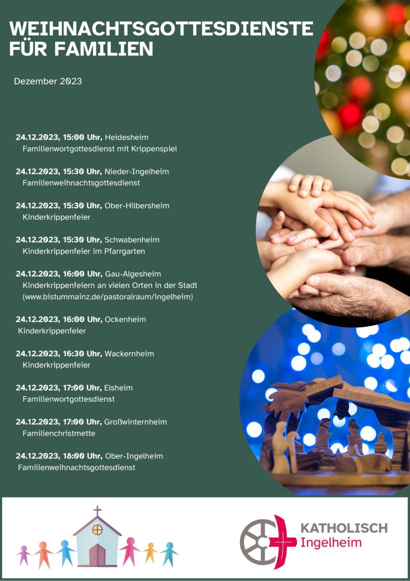 Plakat Weihnachtsgottesdienste für Familien 2023