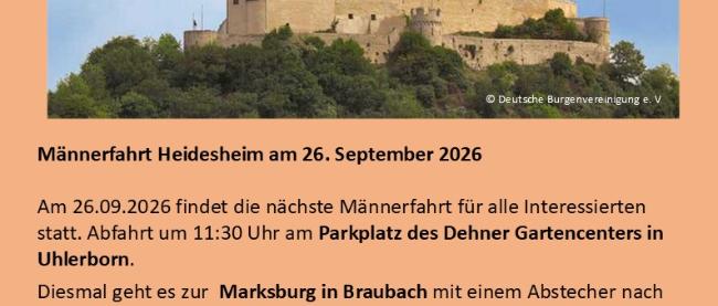 Männerfahrt Heidesheim September 2026