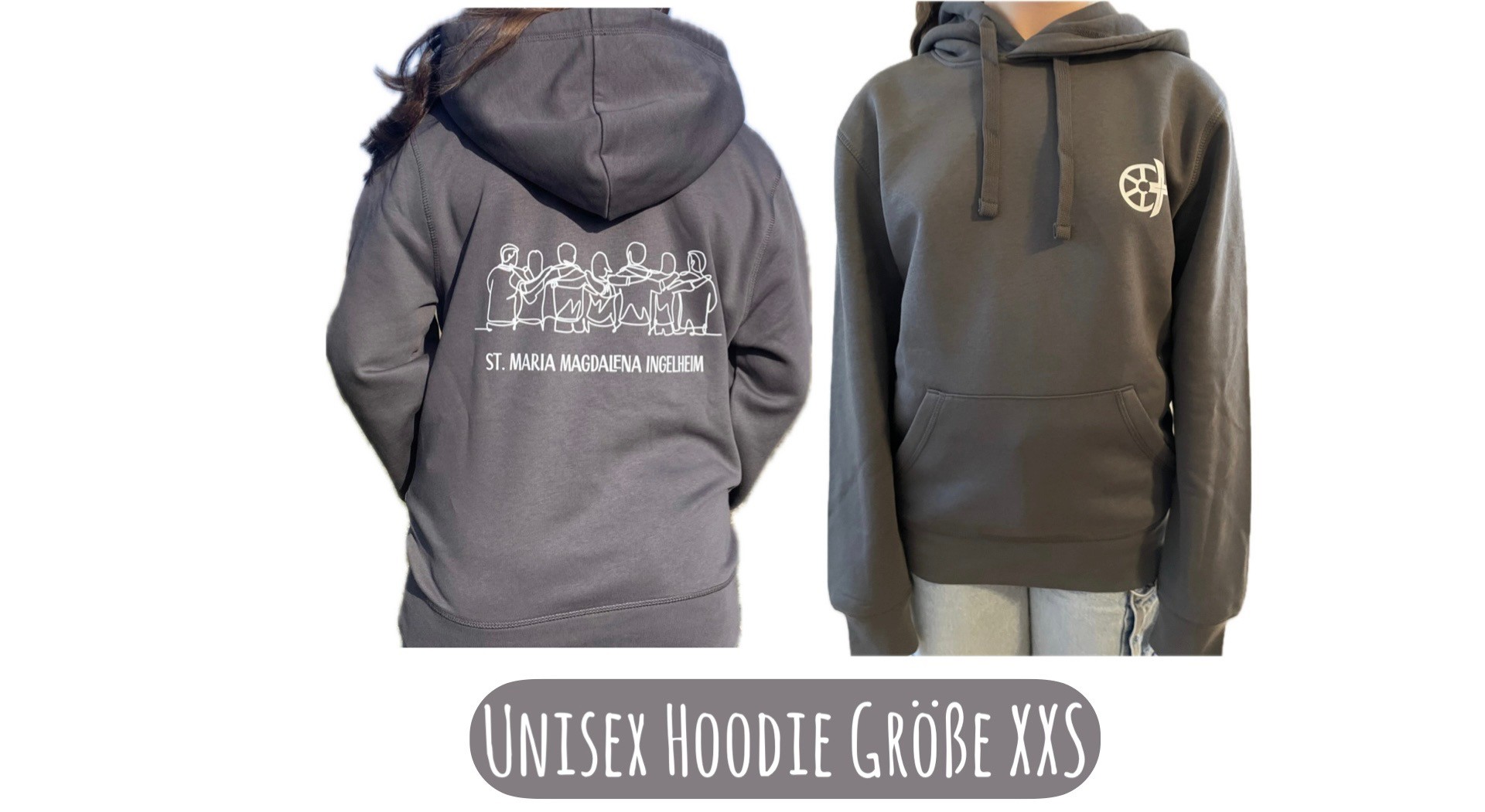 Pfarrei-Hoodie in grau