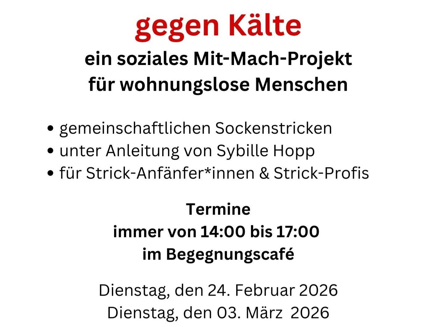 Illustration zur Aktion Socken Stricken gegen Kälte